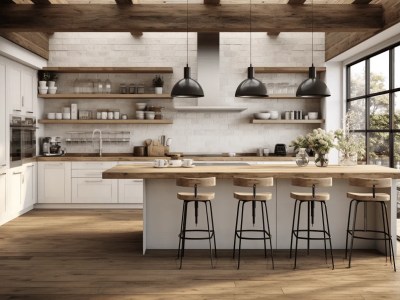 1 3D Rendering Of A Farmhouse Kitchen