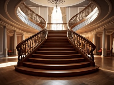 3D Image Of A Staircase With Many Lights In A Beautiful House