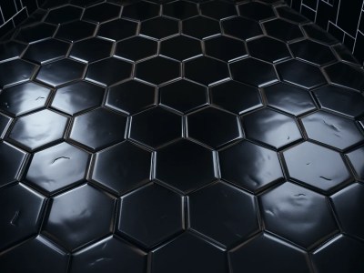 3D Mesh Of Tiles With Hexagonal Pattern