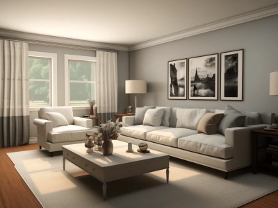 3D Model Of A Modern, Comfortable Living Room