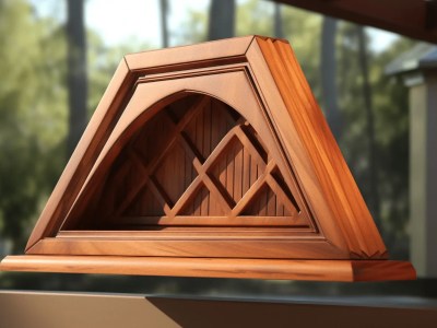 3D Model Of An Octagonal Window With Two Wooden Sticks