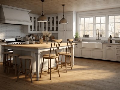 3D Rendering Of A Country Style Kitchen