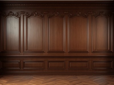 3D Rendering Of An Old Room With Wood Veneer