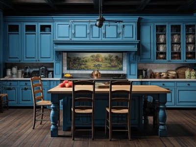 Antique Dark Blue Kitchen