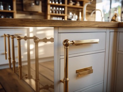 Antique Style Kitchen With Gold Hardware