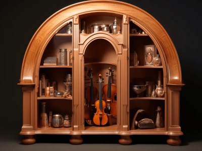 Arched Cabinet Of Musical Instruments