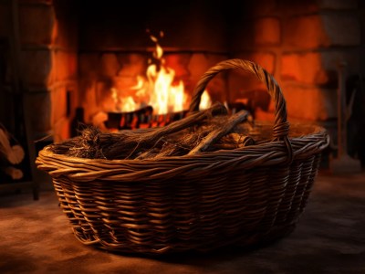 Basket Has Burning Logs In It