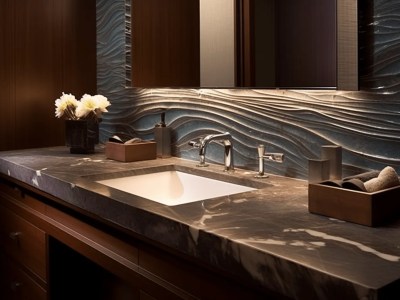 Bathroom Decorated With A Luxurious Wavy Theme