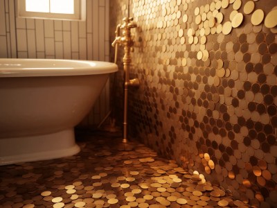 Bathroom With Coins On The Floor