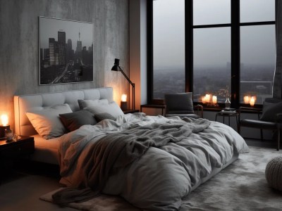 Bed Has Candles In Front Of A View Of