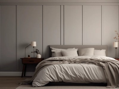 Bed In A Bedroom For An Image With Gray Walls