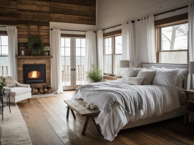 Bedroom With Wood Walls And Wood Floors