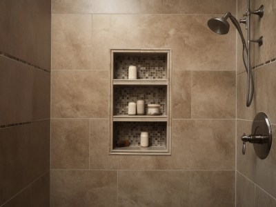 Beige Tiles Inside Of A