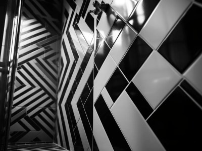 Black And White Image Of A Black And White Tile Pattern For Her