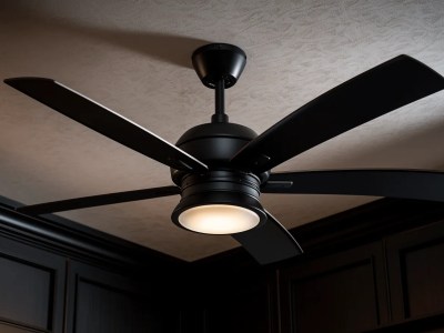 Black Ceiling Fan In The Room