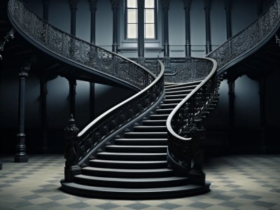 Black Staircase In The Dark