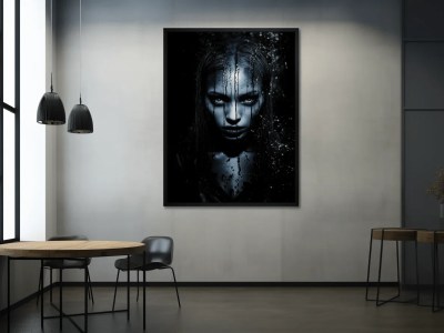 Black Wall With A Woman Framed In The Image