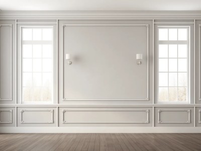 Blank White Room With Beautiful Windows And Wooden Floors