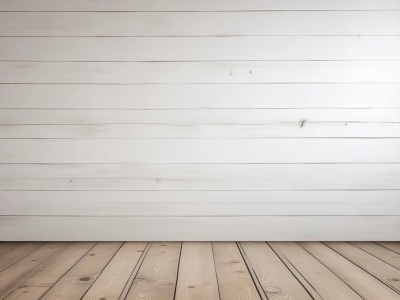 Blank White Wall With Wooden Floor