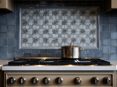 Blue Tiled Stovetop