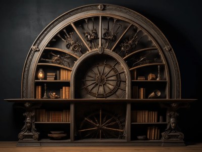 Bookcase Has A Beautiful Round Arch Behind It