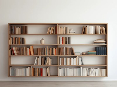 Bookshelf With Books On It In An Empty Room