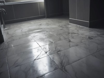 Broken Marble Floor In A Bathroom 3D