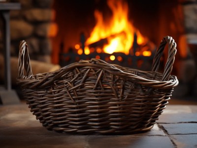 Brown Basket Next To A Fire