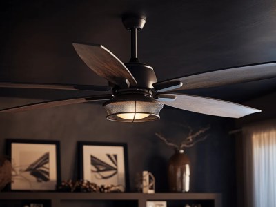 Ceiling Fan In A Room With A Black Ceiling