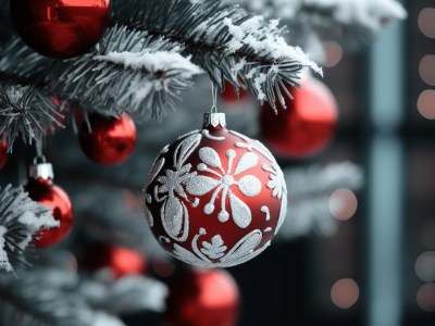 Christmas Ball Hanging From A Christmas Tree