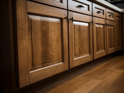 Close Up Of Wood Cabinetry In A Kitchen