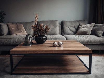 Coffee Table On Top Of A Couch With Flowers