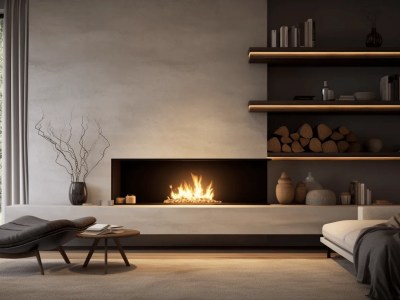 Cozy Modern Living Room With Fireplace And Shelf Above It