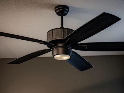 Dark Ceiling Fan In A Room With Dark Walls