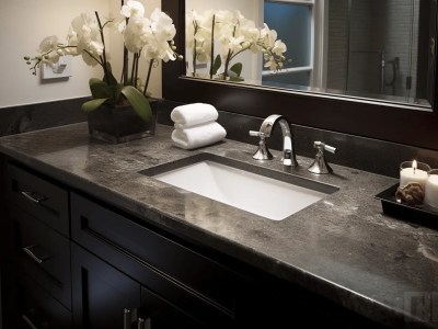 Dark Gray Granite Bathroom Vanities