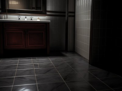 Dark Tiled Bathroom Is In A Dark Location