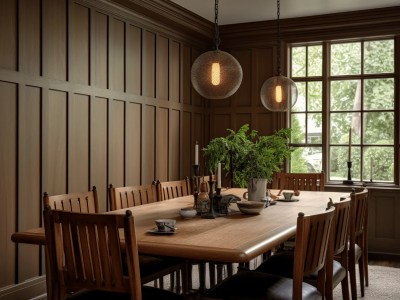 Dining Room Is Large, Light, And Decorated In Wood