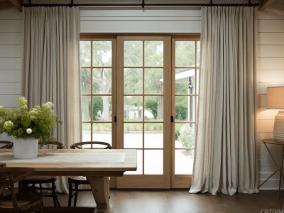 Dining Room With French Doors And White Linen Drapes With Dining Room Pictures