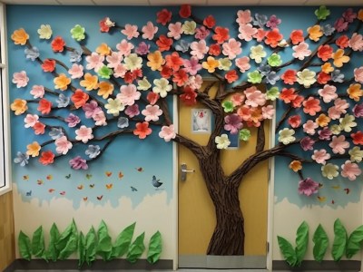 Door Decor Made Of Paper Trees