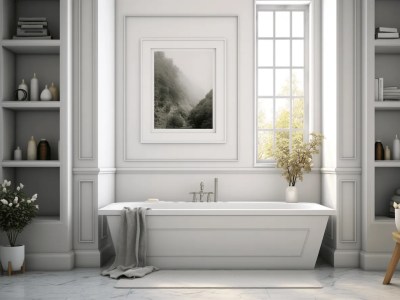 Elegant Bathroom With White Walls