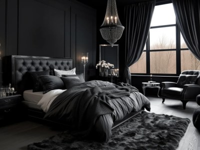 Elegant Black Bedroom Images