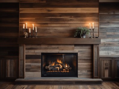 Elegant Fireplace Made Of Wooden Panels