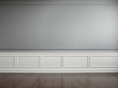 Empty Living Room In Gray Color Background 3D Render.Jpg