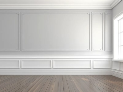 Empty Room With A White Wall And Wooden Floor