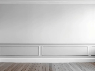 Empty Room With Wooden Floor And White Wall, 3D Background Stock Photo