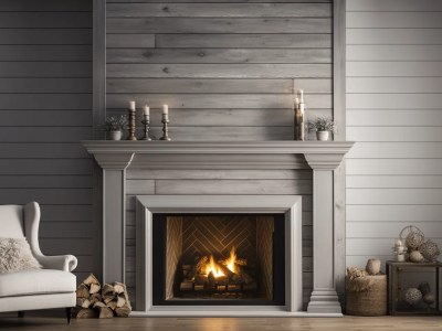 Fireplace In A Neutral Color Room Displaying Fireplace Logs