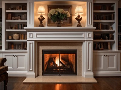 Fireplace With A Bookshelf Above It