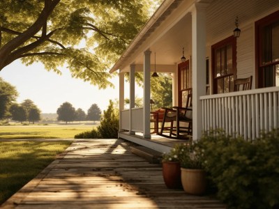 Front Porch Of Farmhouse In The Countryside