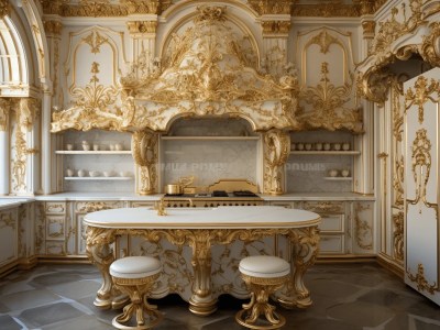 Gold Kitchen Designed In The Style Of A Palace