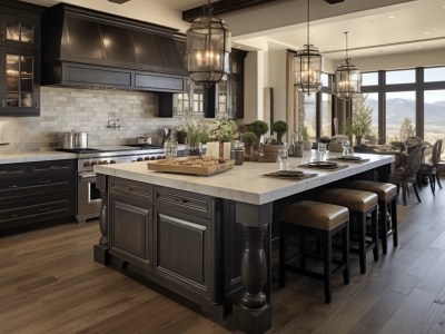 Gorgeous Kitchen With Black Cabinets In Colorado